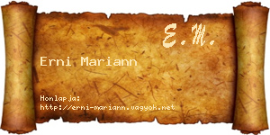 Erni Mariann névjegykártya