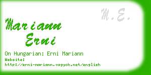 mariann erni business card